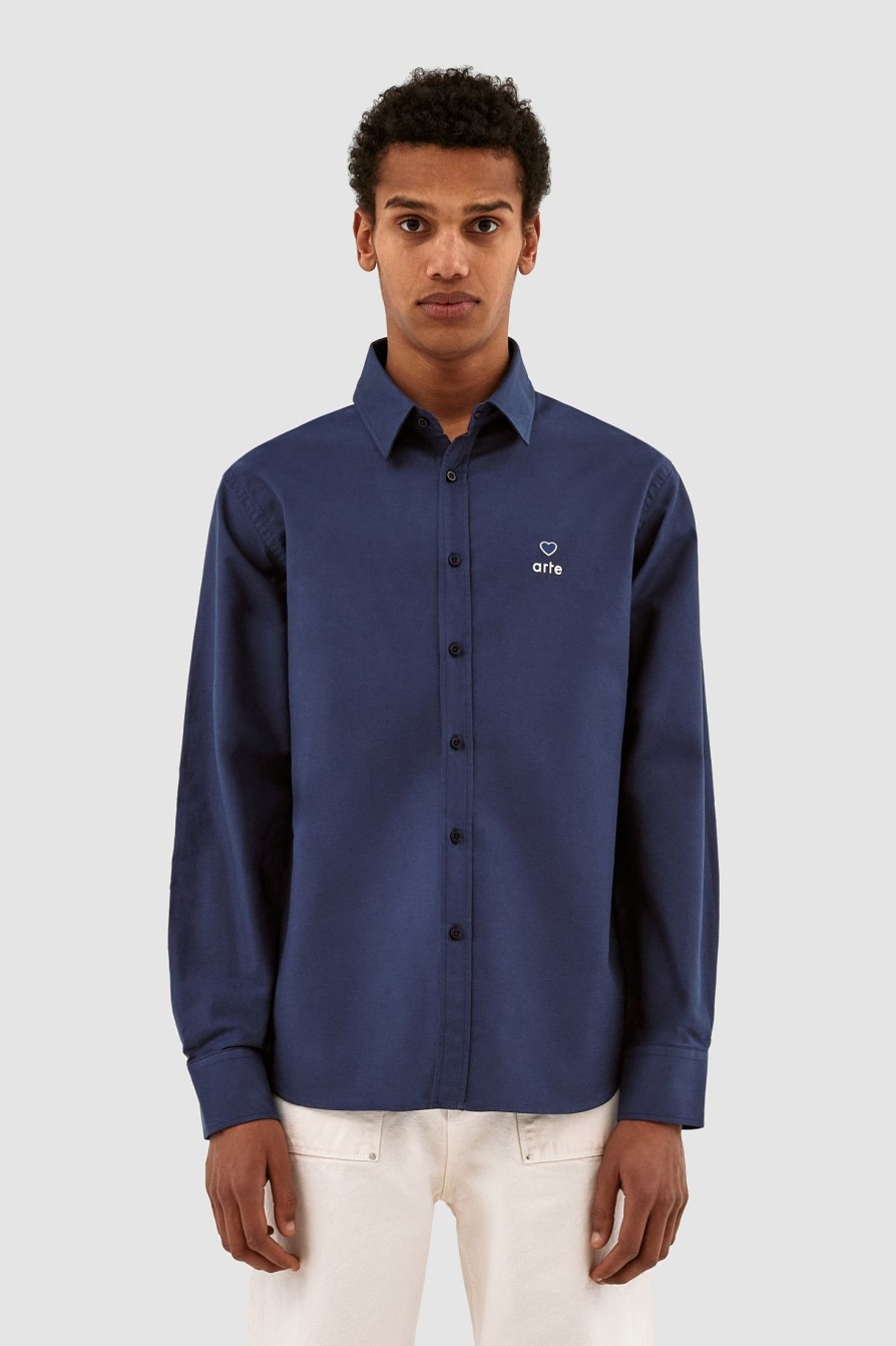 Clothing Arte Antwerp  | Stockton Heart Patch Shirt Navy